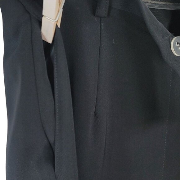 Venezia Taper Dress Pants Black Size 14 Button Zip Pockets Pleat Front Polyester - Picture 6 of 8